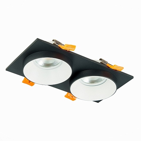 Св-к встр. Черный GU10 2*50W IP20 L175xW92xH38 220V Без ламп ST206.428.02 - фото