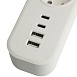 Сетевой фильтр 3-местный с/з STEKKER 3x1мм2, 1,8 м, 250В, 16А, 2 USB-A+2 Type-C, серия Nova, белый - фото