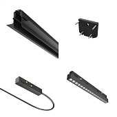 Трековая система Technical встраиваемая магнитная чёрная 350x175 TS-P-350-TR031-2-18W3K-B