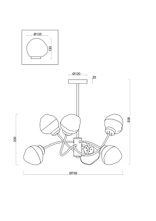 Люстра Freya FR8017PL-06MG - фото