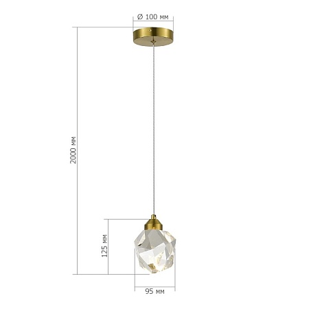 Подвес ST-Luce Золотистый/Прозрачный LED 1*3W 3000K SL6114.203.01 - фото