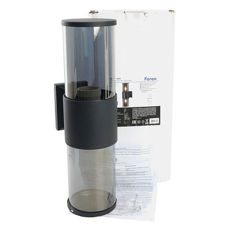 Светильник садово-парковый Feron DH1302, на стену вверх/вниз,  E27 230V, черный - фото