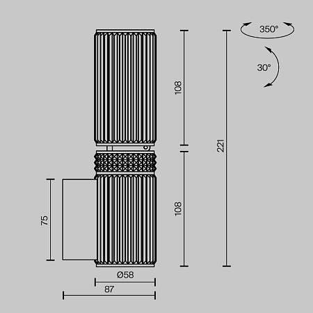 Настенный светильник (бра) Maytoni MOD475WL-02B - фото