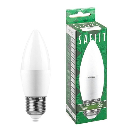 Лампа светодиодная SAFFIT SBC3715 Свеча E27 15W 230V 4000K - фото