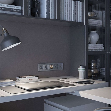 Накладка для розетки HDMI серебряный W1296006 - фото