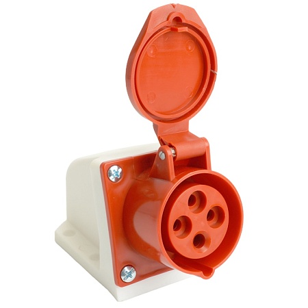 Розетка стационарная ST-114 16А 380В 3P+PE IP44, RST16-114-44, Stekker - фото