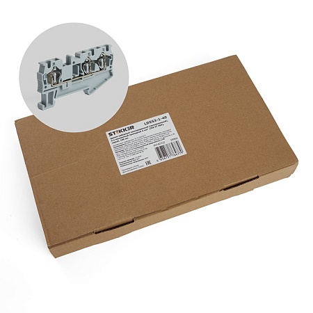 Зажим пружинный, 3-проводной проходной ЗНИ - 4,0 (JXB ST 4), серый STEKKER - фото