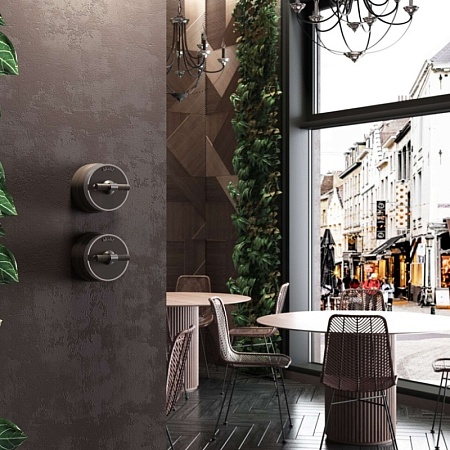 Переключатель/выключатель одноклавишный Vintage мокко матовый/хром W5812052 - фото