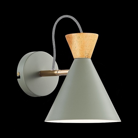 Светильник настенный Серый, Золотистый/Серый, Темное дерево E14 1*40W SLE125111-01 - фото