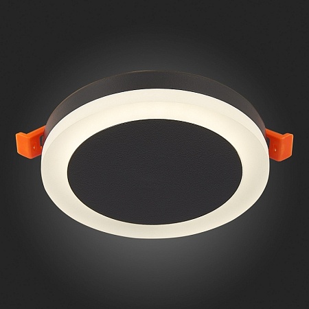 Светильник встраиваемый Черный LED 1*6W 4000K 468Lm Ra>80 120° IP20 D110xH20 170-240V ST104.442.06 - фото