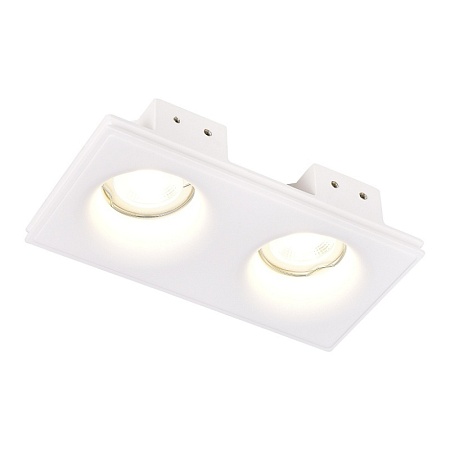 Св-к встр. из гипса Белый GU10 2*50W IP20 L200xW100xH45 180-240V Без ламп ST254.328.02 - фото