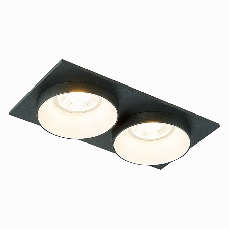 Св-к встр. Черный GU10 2*50W IP20 L175xW92xH38 220V Без ламп ST206.428.02 - фото