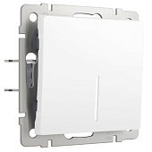 Выключатель одноклавишный с подсветкой белый матовый W1110161