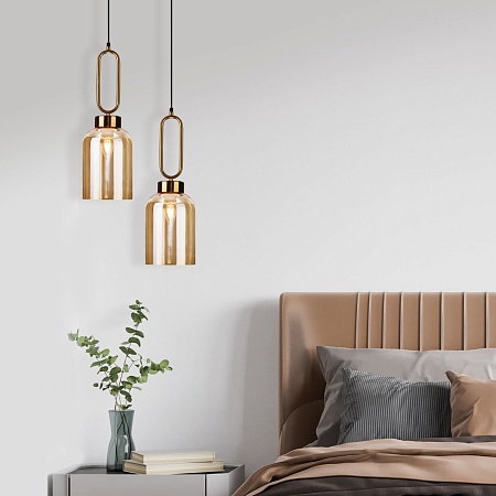 Подвесной акцентный светильник Eurosvet 50229/1 янтарный - фото