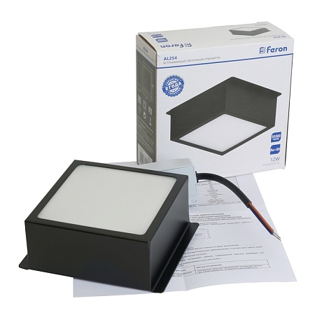 Светодиодный светильник Feron AL254 встраиваемый 12W 6500K черный Грильятто - фото