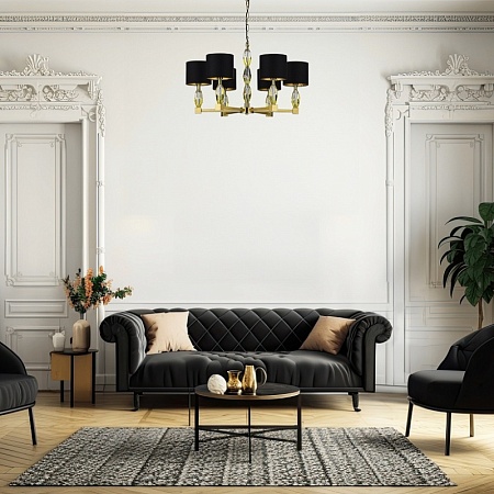 Люстра подвесная ST-Luce Латунь/Черный E14 6*40W SL1759.303.06 - фото