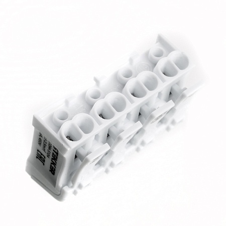 Клемма монтажная с/з STEKKER для подключения фазных проводников, 4 контактные группы (3 ввода, 3 вывода на полюс), LD294-5104 - фото