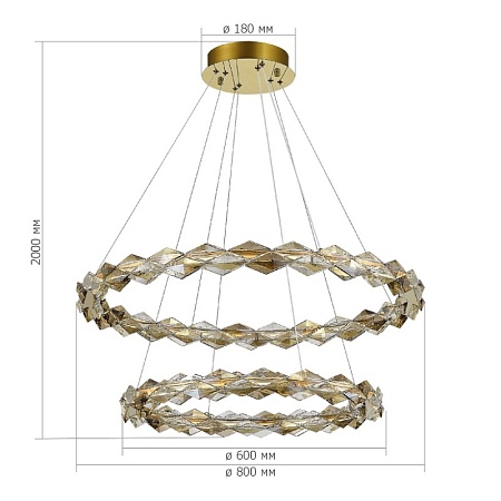 Люстра подвесная ST-Luce Золотистый/Прозрачный,Янтарный LED 1*45W 3000K SL6009.203.02 - фото