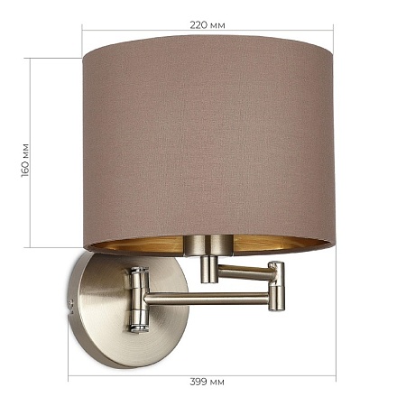 Светильник настенный Никель/Темно-бежевый, Золотистый E27 1*40W SLE300571-01 - фото
