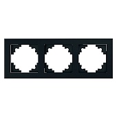 Рамка 3-местная, стекло, STEKKER GFR00-7003-05, серия Катрин, черный