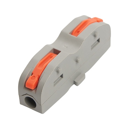 Клемма строительно-монтажная STEKKER для подключения фазных проводников 2 контактные группы, (1 ввод,1вывод на полюс) LD222-421 - фото