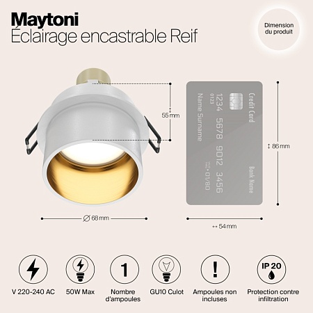 Встраиваемый светильник Technical Reif DL050-01WG - фото