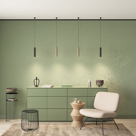 DK4050-BG Подвесной светильник, IP 20, 15 Вт, GU10, матовое золото с черным, алюминий - фото