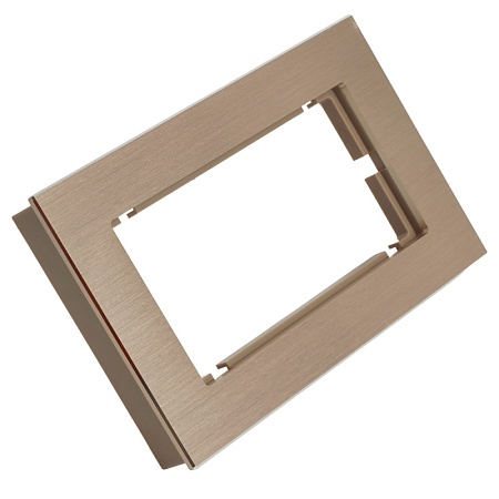 Рамка 2-местная (без перемычки), металл, STEKKER, MFR00-7012-02, серия Катрин, шампань - фото