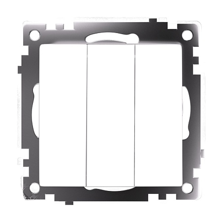 Выключатель 3-клавишный (механизм), STEKKER GLS10-7108-01, 250V, 10А, серия Катрин, белый - фото