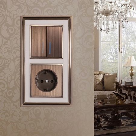 Накладка для розетки IP20 бронзовый WL12-SKGS-IP20-CP - фото