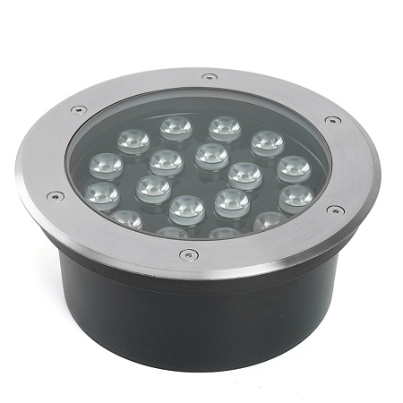 Светодиодный светильник тротуарный (грунтовый) Feron SP2804, 20W, AC/DC12V, низковольтный, 4000K, металлик, IP67 - фото