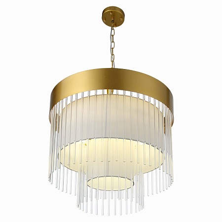 Люстра подвесная ST-Luce Золотистый/Белый, Прозрачный E14 9*40W SL1352.203.09 - фото