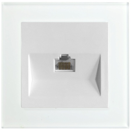 Розетка компьютерная 1-местная RJ-45 8С STEKKER GLS00-7007-01 ,  серия Катрин, белый - фото