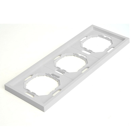 Рамка STEKKER, PFR00-5003-01 3-местная, серия Эмили, белый фарфор, soft touch - фото