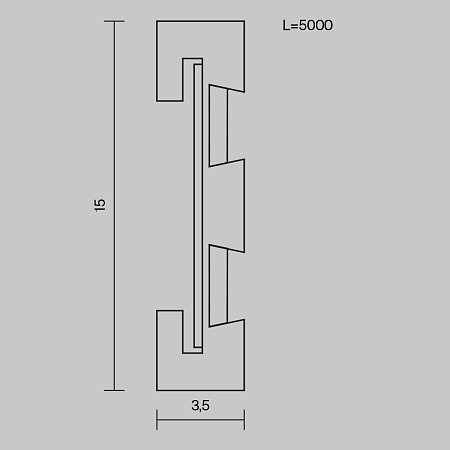 Трековая система Technical гибкая на стену чёрная 300x300x300 TS-Z-300-TR201-1-5W3K-M-B