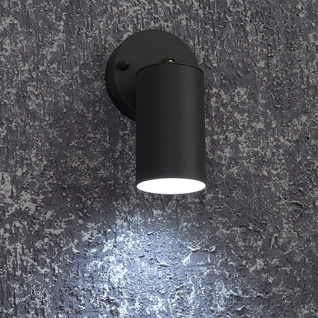 Светильник садово-парковый Feron DH1704, на стену, GU10 230V, черный (на стену) - фото