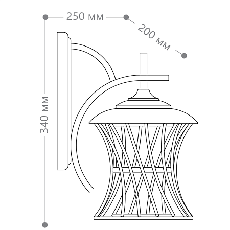 Светильник садово-парковый Feron PL520 на стену вниз  60W E27 230V, черный - фото