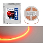 Светодиодная COB лента Feron LS630, 400SMD(2110)/ 7Вт/м 12V 5000*3*1.8мм красный, IP20