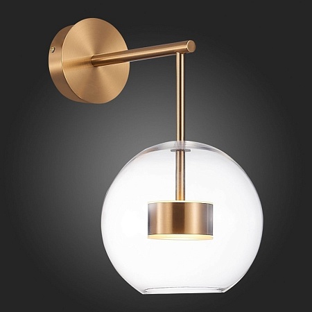 Бра ST-Luce Латунь/Прозрачный LED 1*14W 3000K SL1133.201.01 - фото