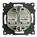Розетка компьютерная 2-местная RJ-45 (механизм) STEKKER GLS00-7109-03 , серия Катрин, серебро - фото