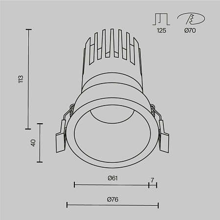 Встраиваемый светильник Technical DL118-15W-2.7K-B - фото