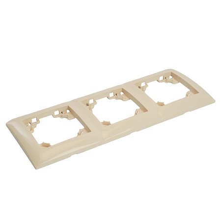 Рамка 3-местная горизонтальная STEKKER, PFR00-9013-02, серия Эрна Элегант, слоновая кость - фото