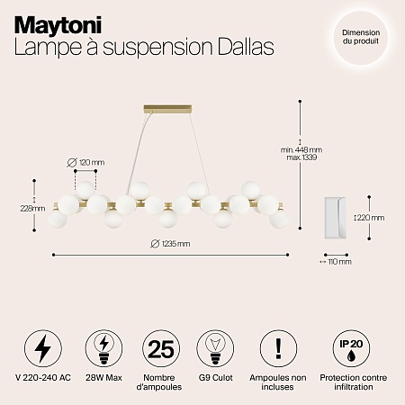 Подвесной светильник Maytoni Dallas MOD547PL-25BS - фото