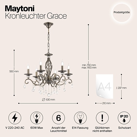 Люстра Maytoni Grace RC247-PL-06-R - фото