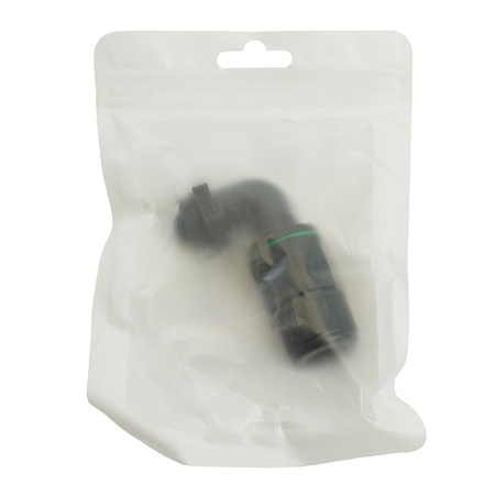 Соединитель-коннектор LD543 3-контактный угловой с винтовым контактом IP68, черный - фото