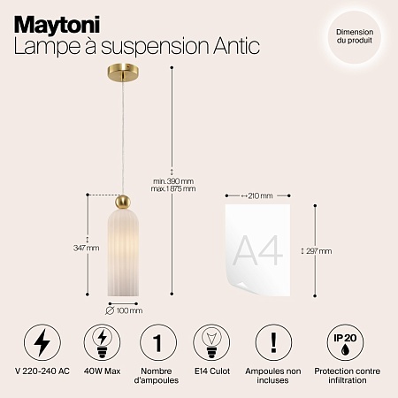 Подвесной светильник Maytoni Antic MOD302PL-01W - фото