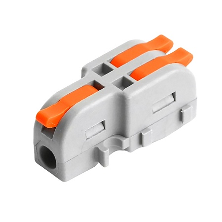 Клемма супер-компактная разветвительная 1 вход, 2 выхода, наборная STEKKER,LD220-102 (DIY упак 10 шт) - фото