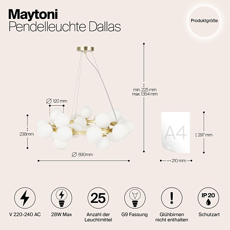 Подвесной светильник Maytoni Dallas MOD545PL-25BS - фото