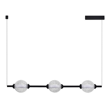 Светильник подвесной ST-Luce Черный/Прозрачное кракелированное стекло LED 3*8,5W 3000K SL6120.403.03 - фото