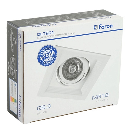 Светильник встраиваемый Feron DLT201 потолочный MR16 G5.3 белый - фото